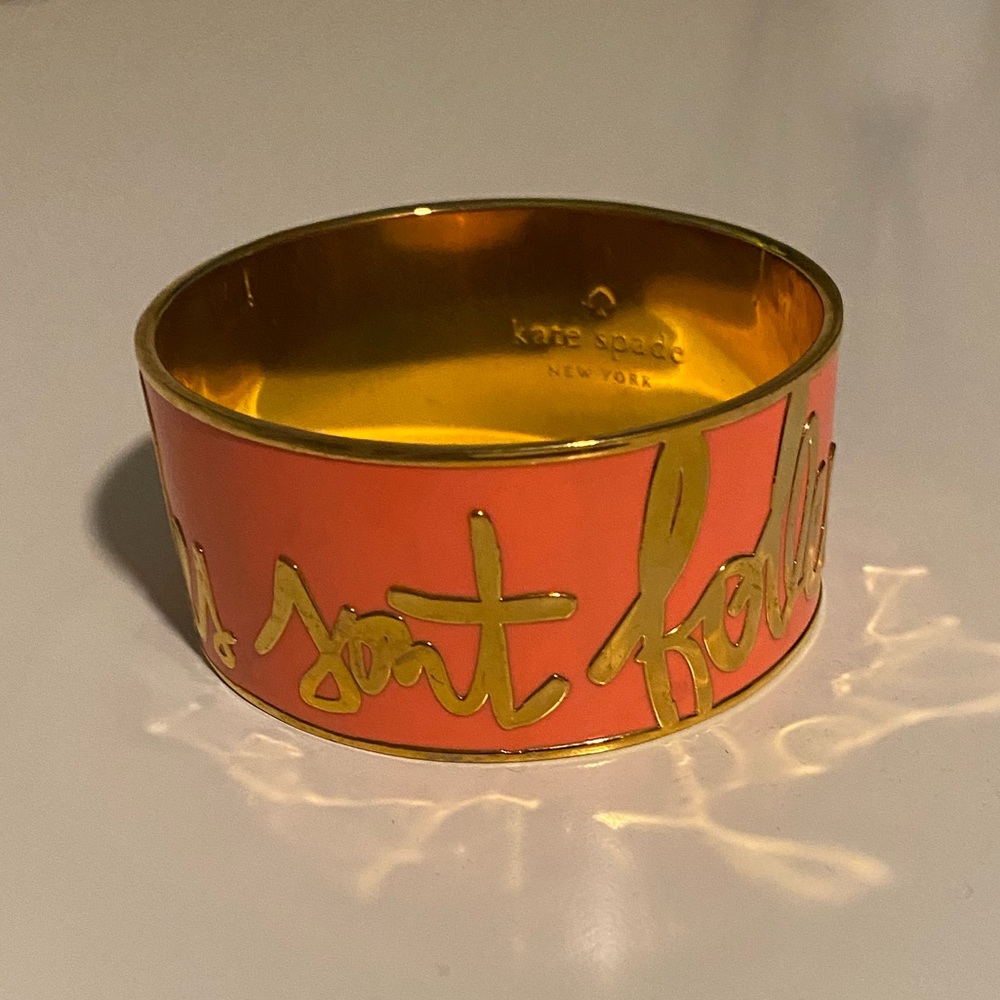 kate spade bracelet coral with gold